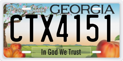 GA license plate CTX4151