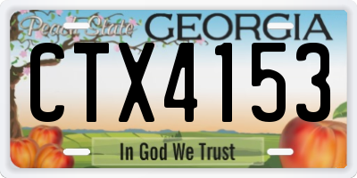 GA license plate CTX4153