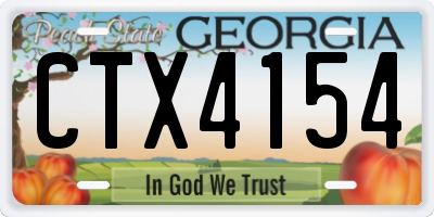 GA license plate CTX4154