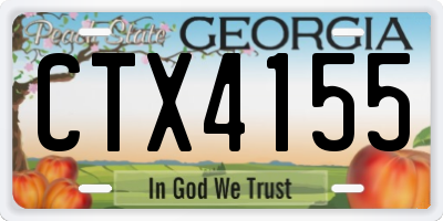 GA license plate CTX4155