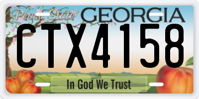 GA license plate CTX4158
