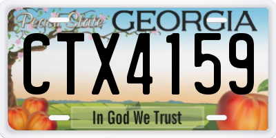 GA license plate CTX4159
