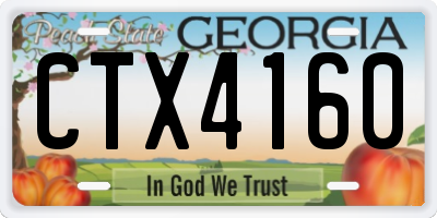 GA license plate CTX4160