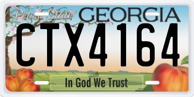 GA license plate CTX4164
