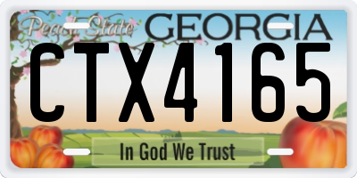 GA license plate CTX4165