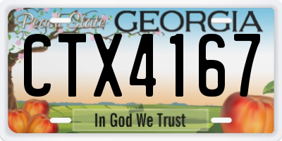 GA license plate CTX4167