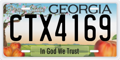 GA license plate CTX4169