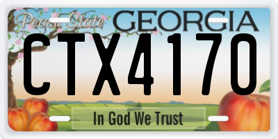 GA license plate CTX4170