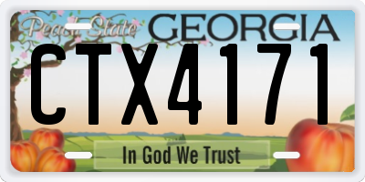 GA license plate CTX4171