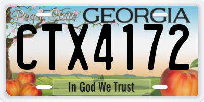 GA license plate CTX4172
