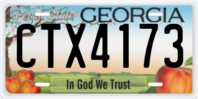 GA license plate CTX4173