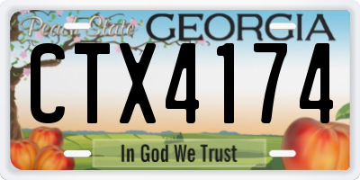GA license plate CTX4174