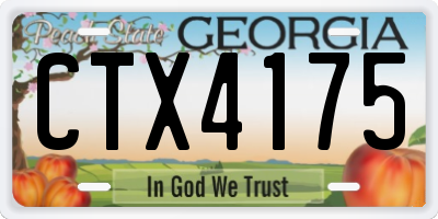 GA license plate CTX4175