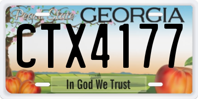 GA license plate CTX4177