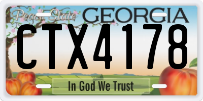 GA license plate CTX4178
