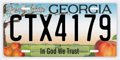 GA license plate CTX4179