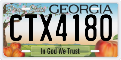 GA license plate CTX4180