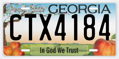 GA license plate CTX4184