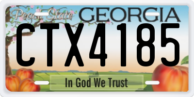 GA license plate CTX4185