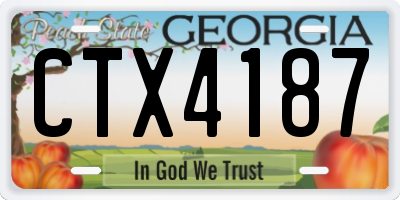 GA license plate CTX4187