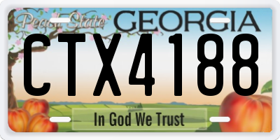 GA license plate CTX4188