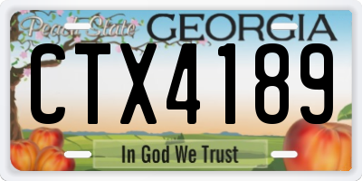 GA license plate CTX4189