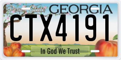 GA license plate CTX4191