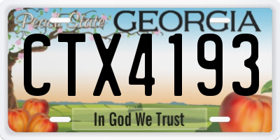GA license plate CTX4193