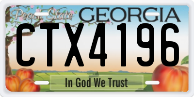 GA license plate CTX4196
