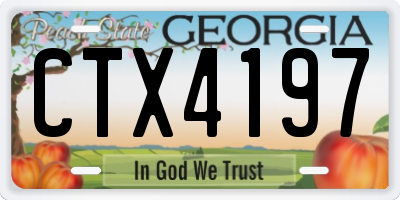 GA license plate CTX4197