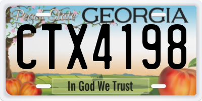 GA license plate CTX4198