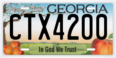 GA license plate CTX4200