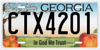 GA license plate CTX4201