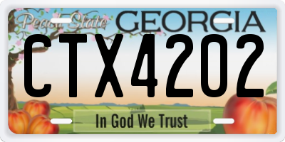 GA license plate CTX4202