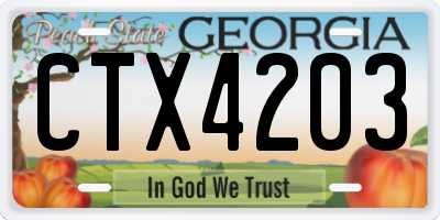 GA license plate CTX4203