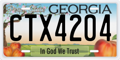GA license plate CTX4204