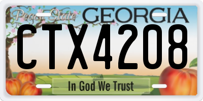 GA license plate CTX4208
