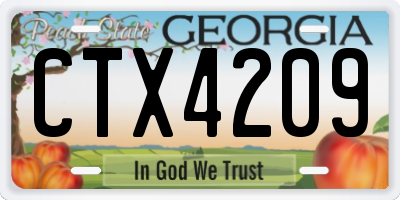 GA license plate CTX4209