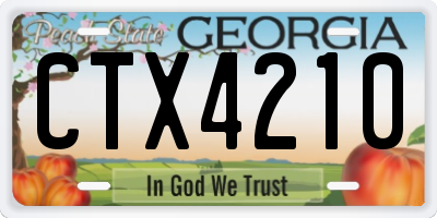 GA license plate CTX4210