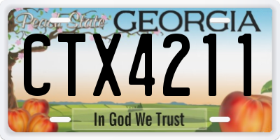 GA license plate CTX4211