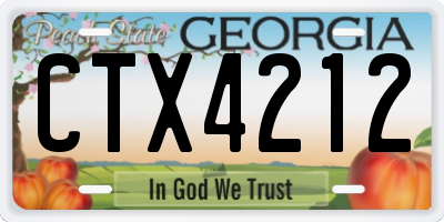GA license plate CTX4212