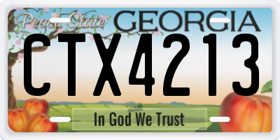 GA license plate CTX4213