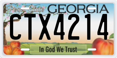 GA license plate CTX4214