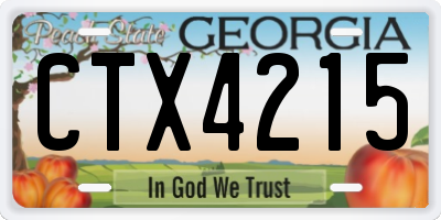 GA license plate CTX4215