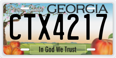GA license plate CTX4217