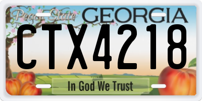 GA license plate CTX4218