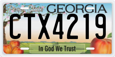 GA license plate CTX4219