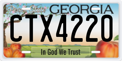 GA license plate CTX4220