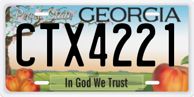 GA license plate CTX4221