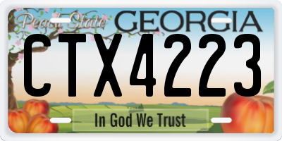 GA license plate CTX4223